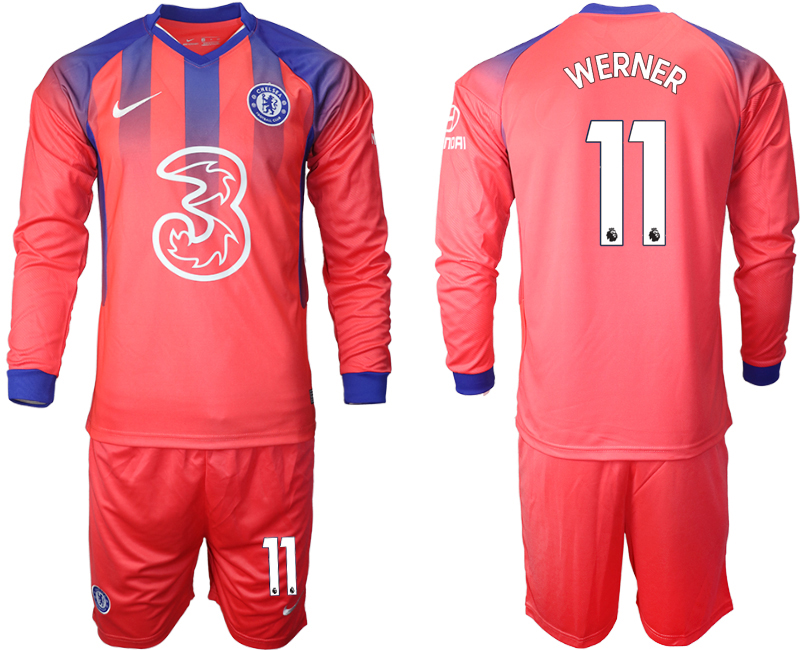 Men 2021 Chelsea away Long sleeve #11 soccer jerseys